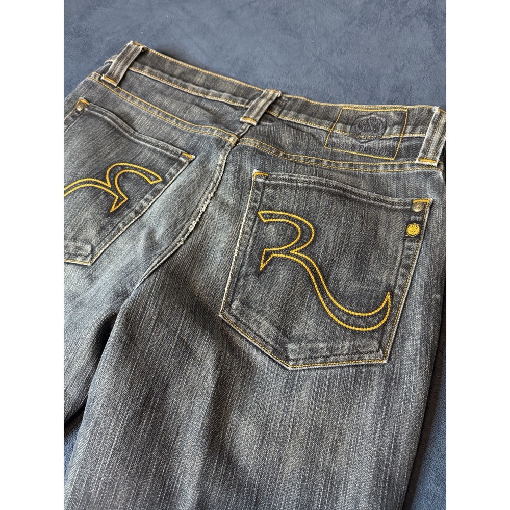 Rock & Republic Henlee Mens Bootcut Jeans Blue 34x29 Y2K Fly Button Denim